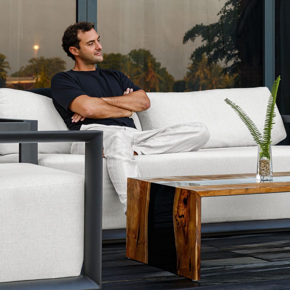 Remsen Outdoor 3 Seater Sofa — Java Black/Oyster