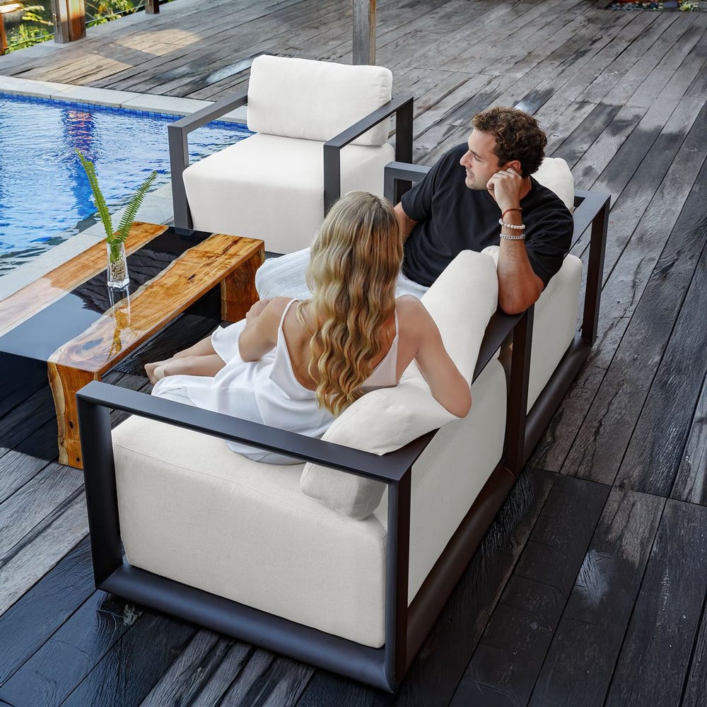Remsen Outdoor 3 Seater Sofa — Java Black/Oyster