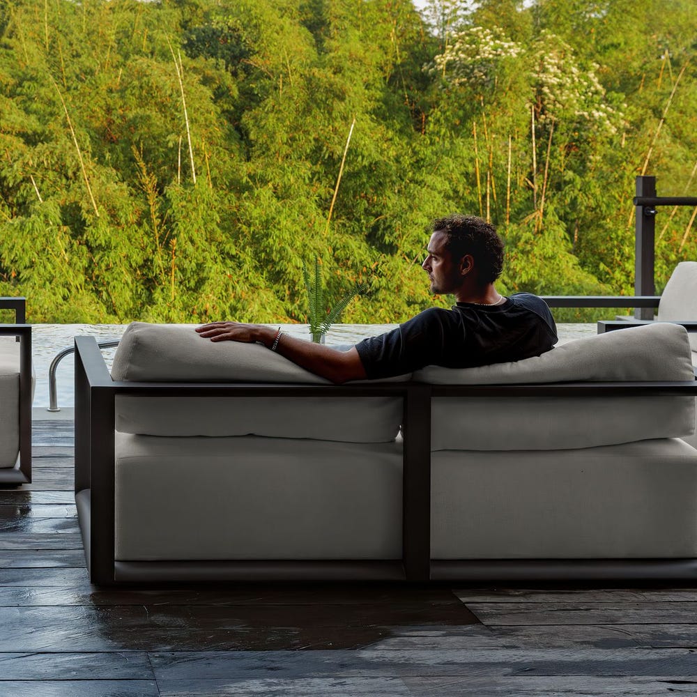 Remsen Outdoor 3 Seater Sofa — Java Black/Oyster