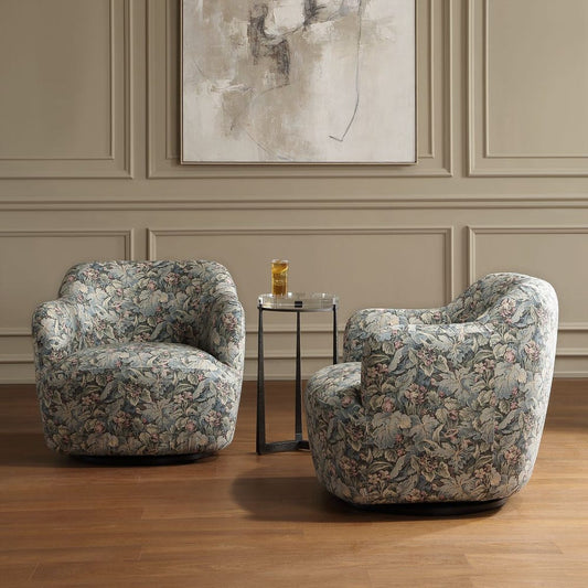 Ansel Swivel Chair, (saige/blue/blush)