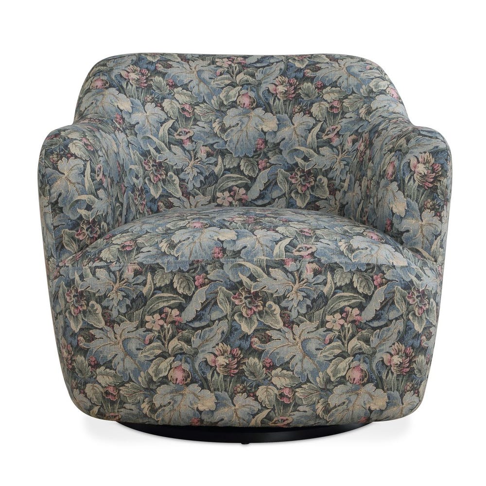 Ansel Swivel Chair, (saige/blue/blush)