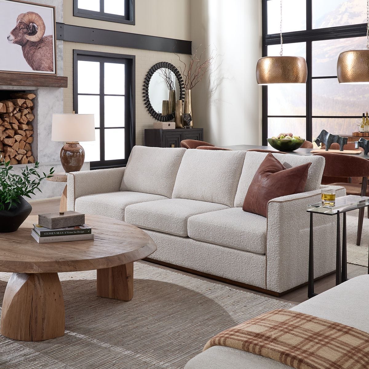 Lorien Sofa - cream boucle