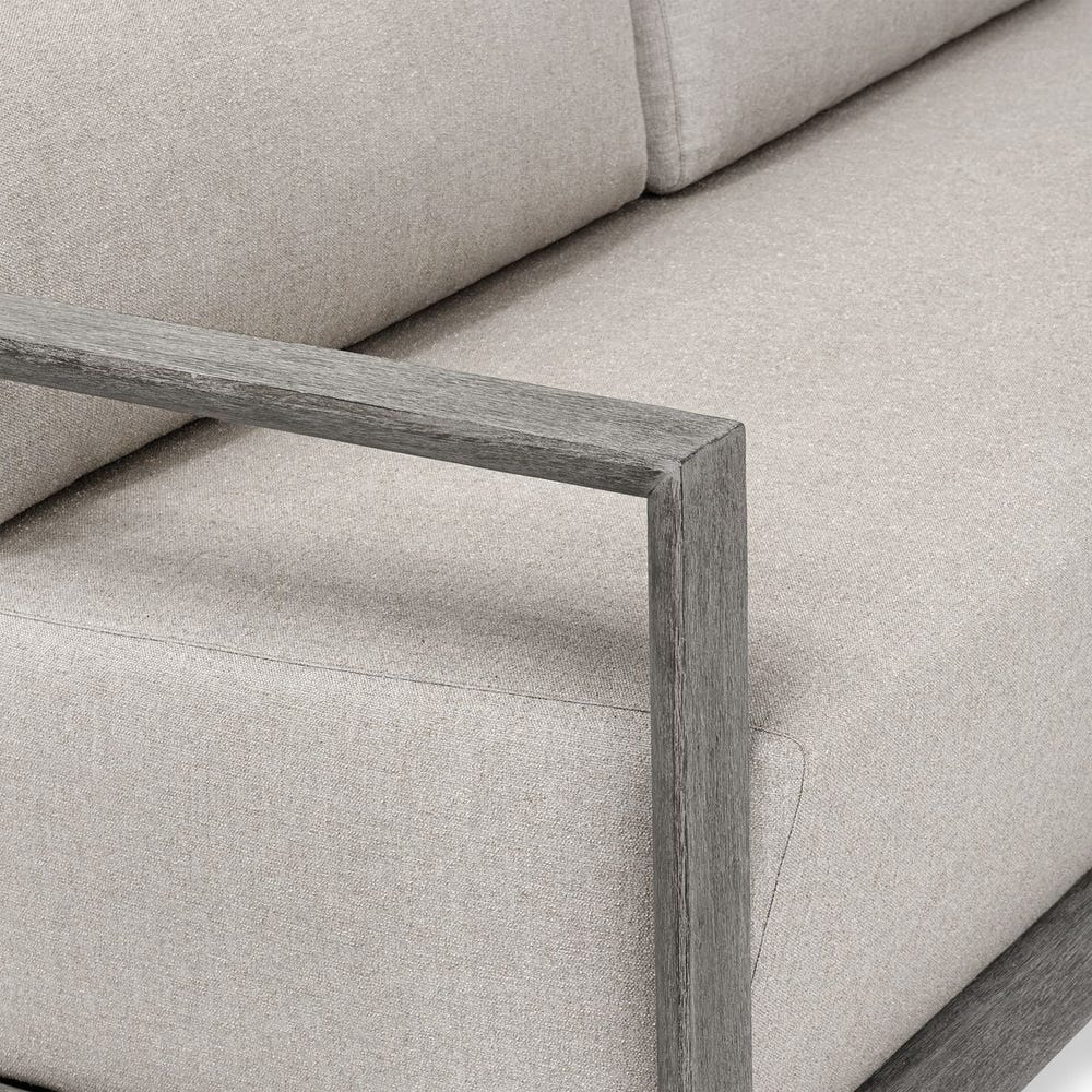 Ramsen 3 Seat Outdoor Sofa, Weathered Gray/Dove