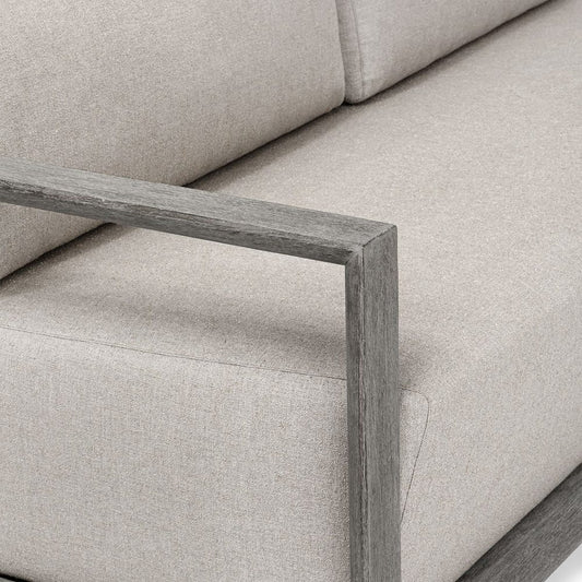 Ramsen 3 Seat Outdoor Sofa, Weathered Gray/Dove
