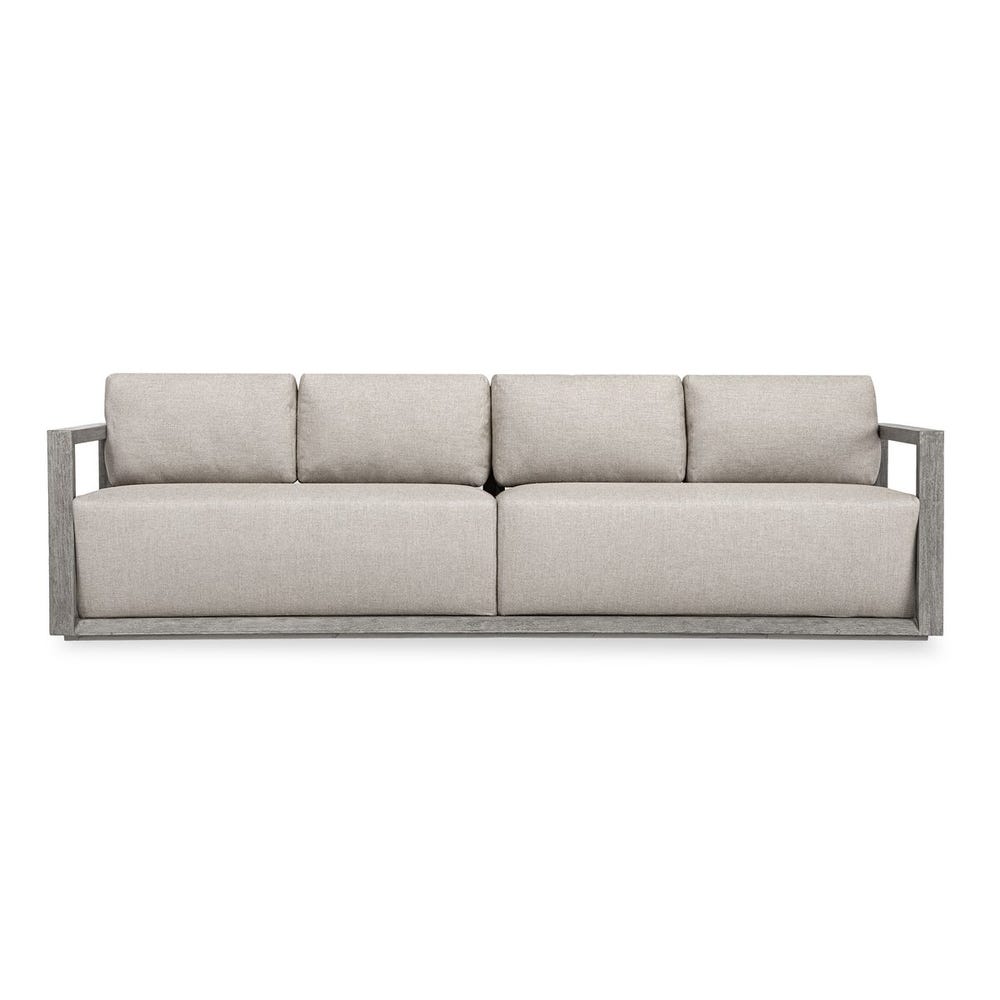 Ramsen 4 Seat Outdoor Sofa, Weathered Gray/Dove
