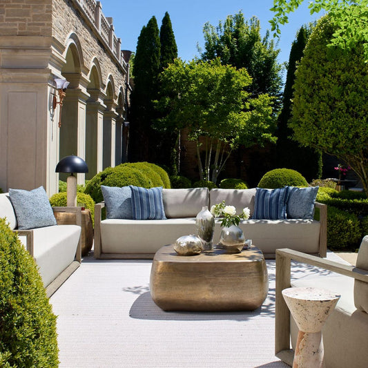 Ramsen 4 Seat Outdoor Sofa, Weathered Gray/Dove