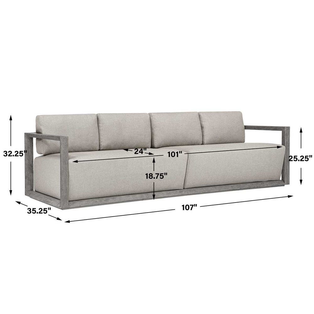 Ramsen 4 Seat Outdoor Sofa, Weathered Gray/Dove
