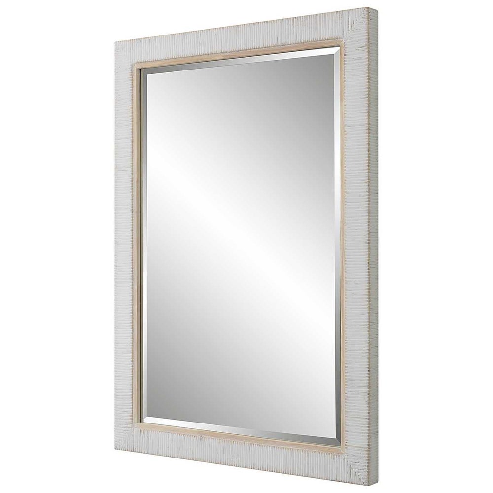Mirror with White Wooden Frame