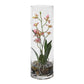 Pink faux orchid, pot and stem detail