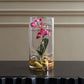 Fuchsia Faux Orchid in Glass Vase with Faux Water, 10 Inch