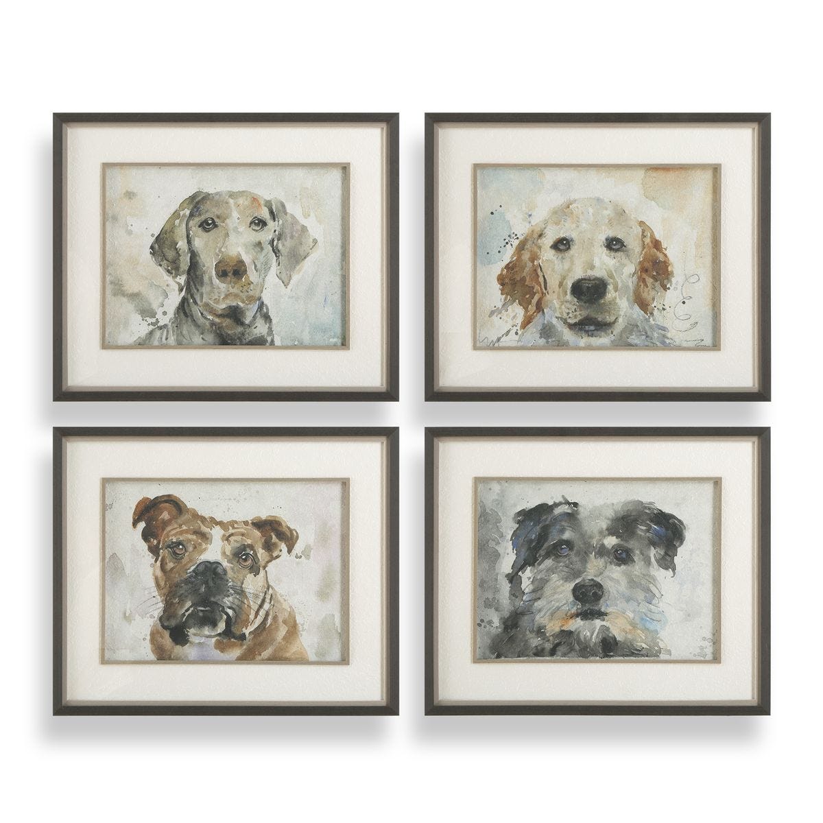 Dog Days Framed Prints, S/4