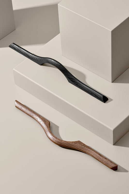 Lacquered Walnut Wood "Eros" Drawer Pulls