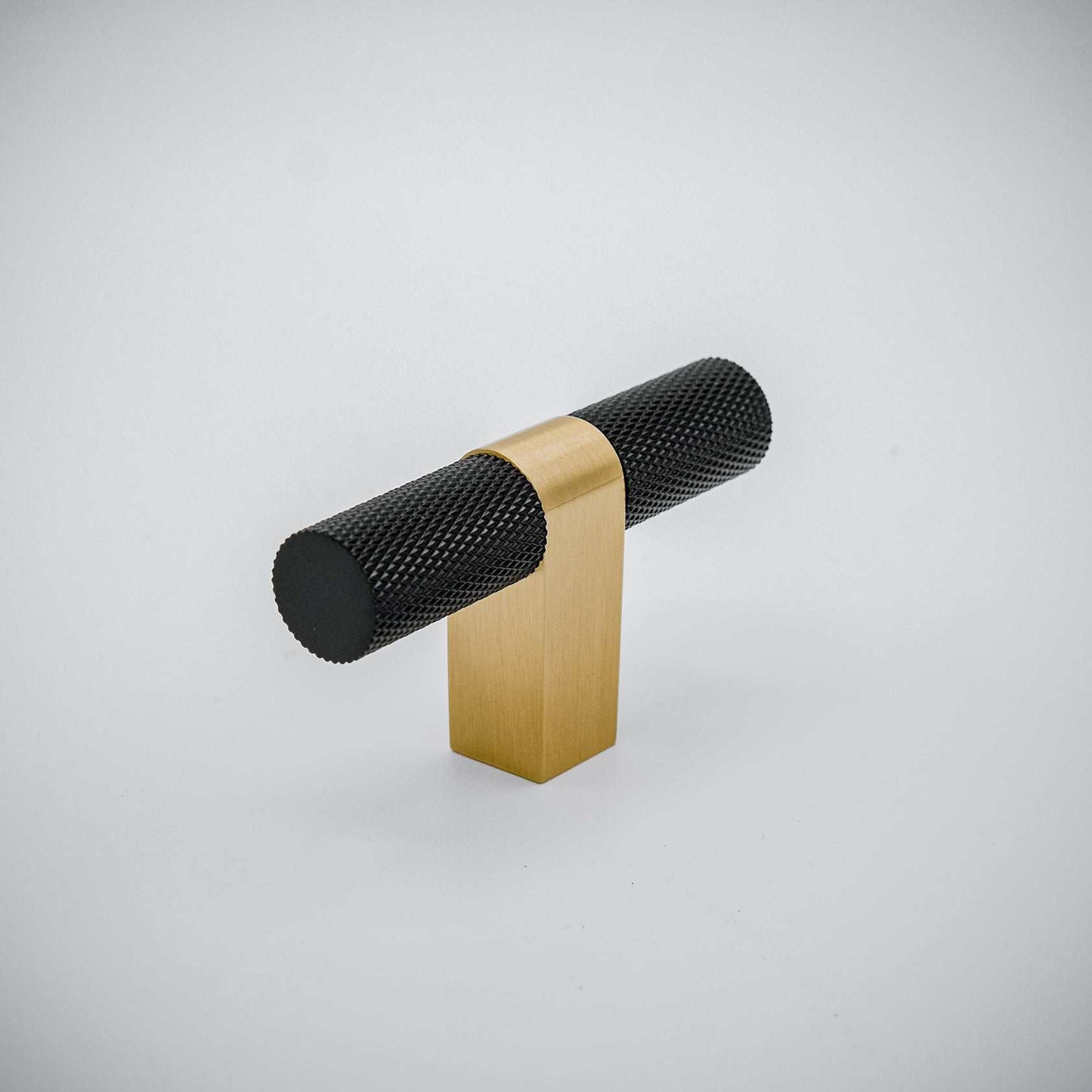 Bold, Black & Gold Knurled Solid Brass Knob