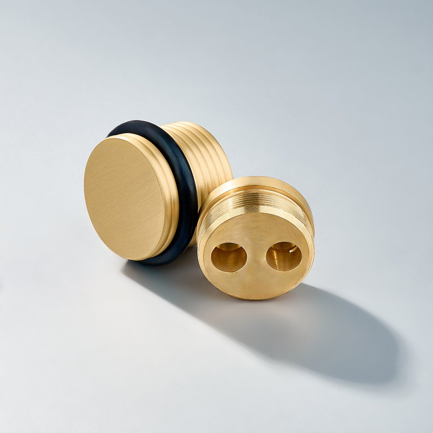 Bastion - Knurled Ring Solid Brass Door Stops