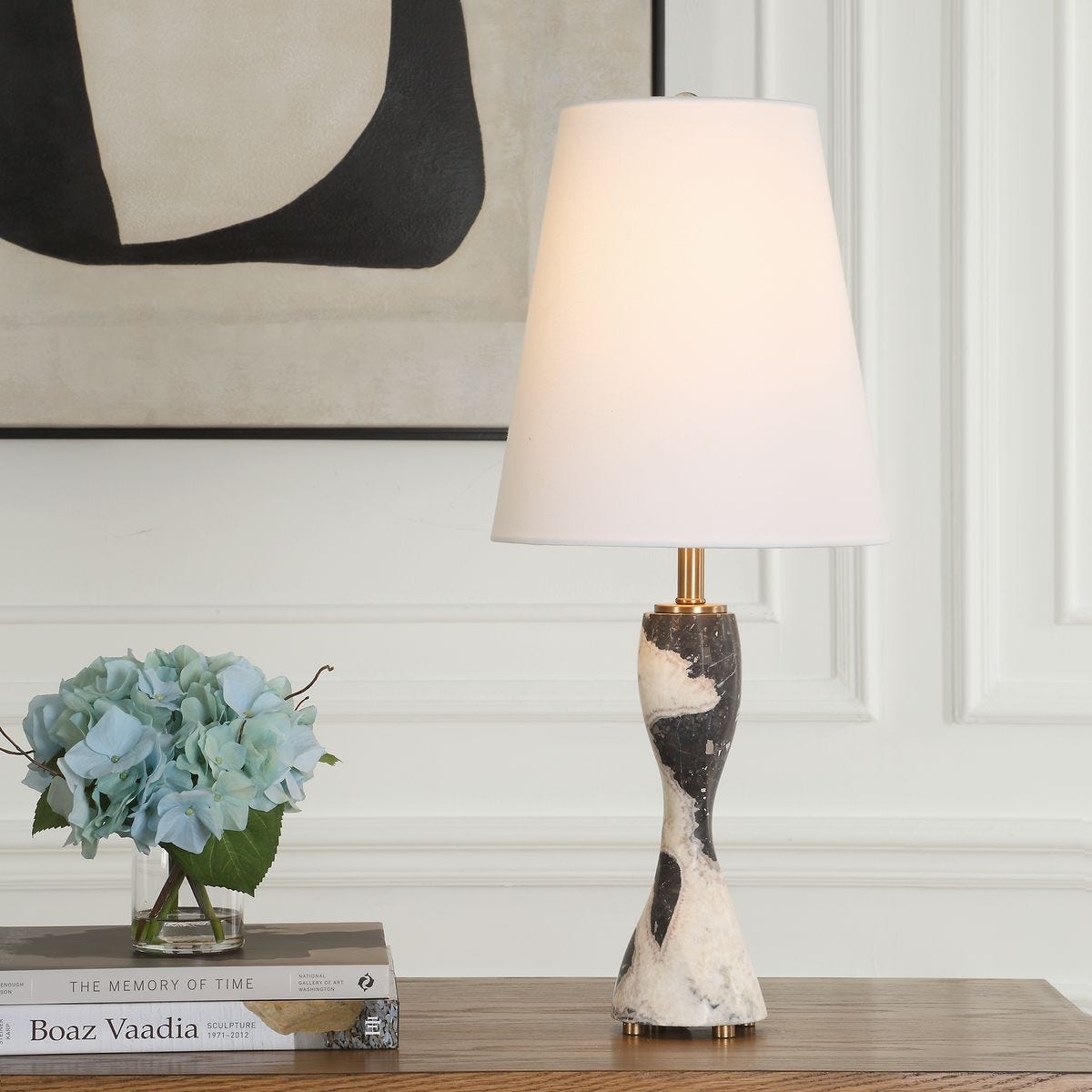 Black and White Marble Table Lamp