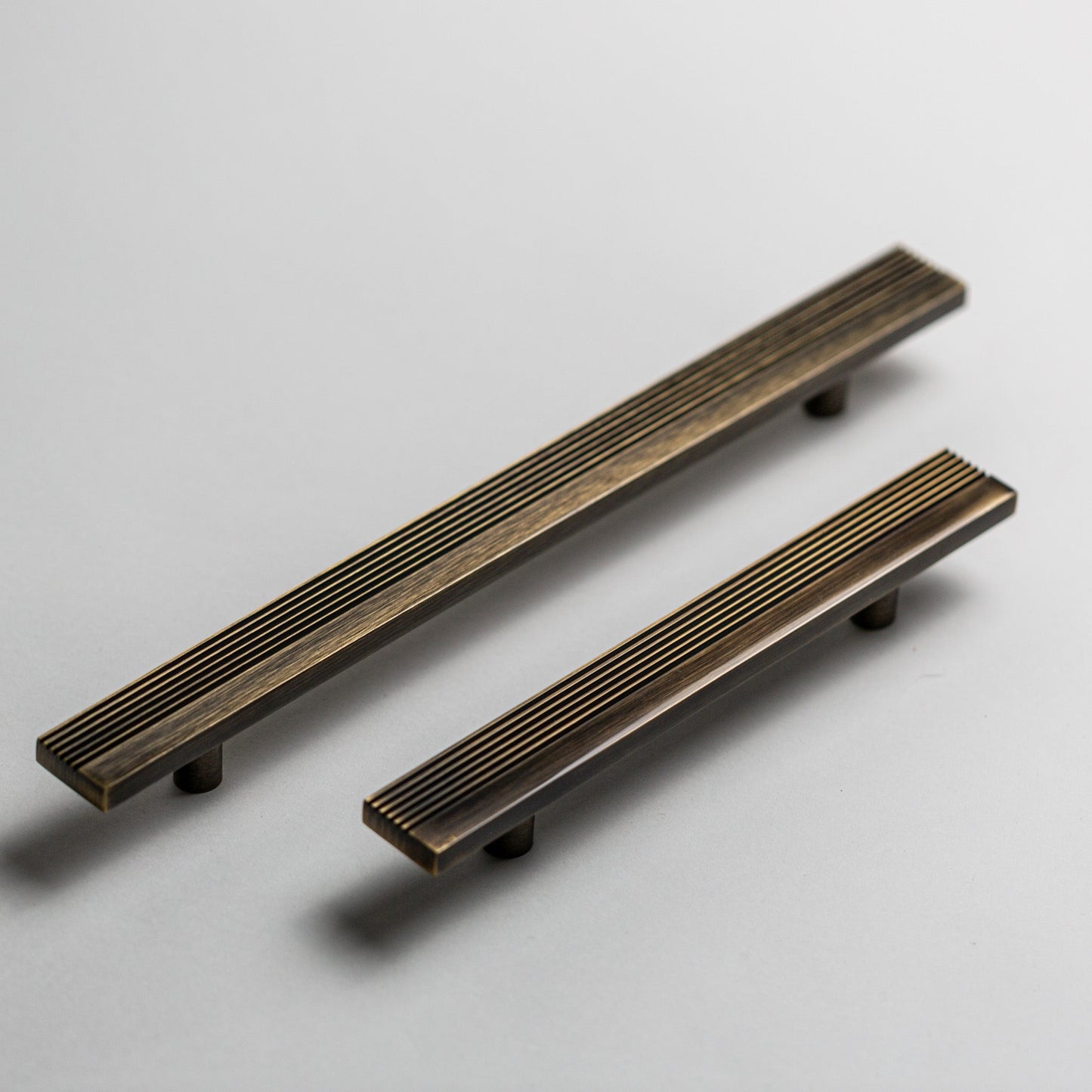 Rail, Antique Brass Cabinet Pulls