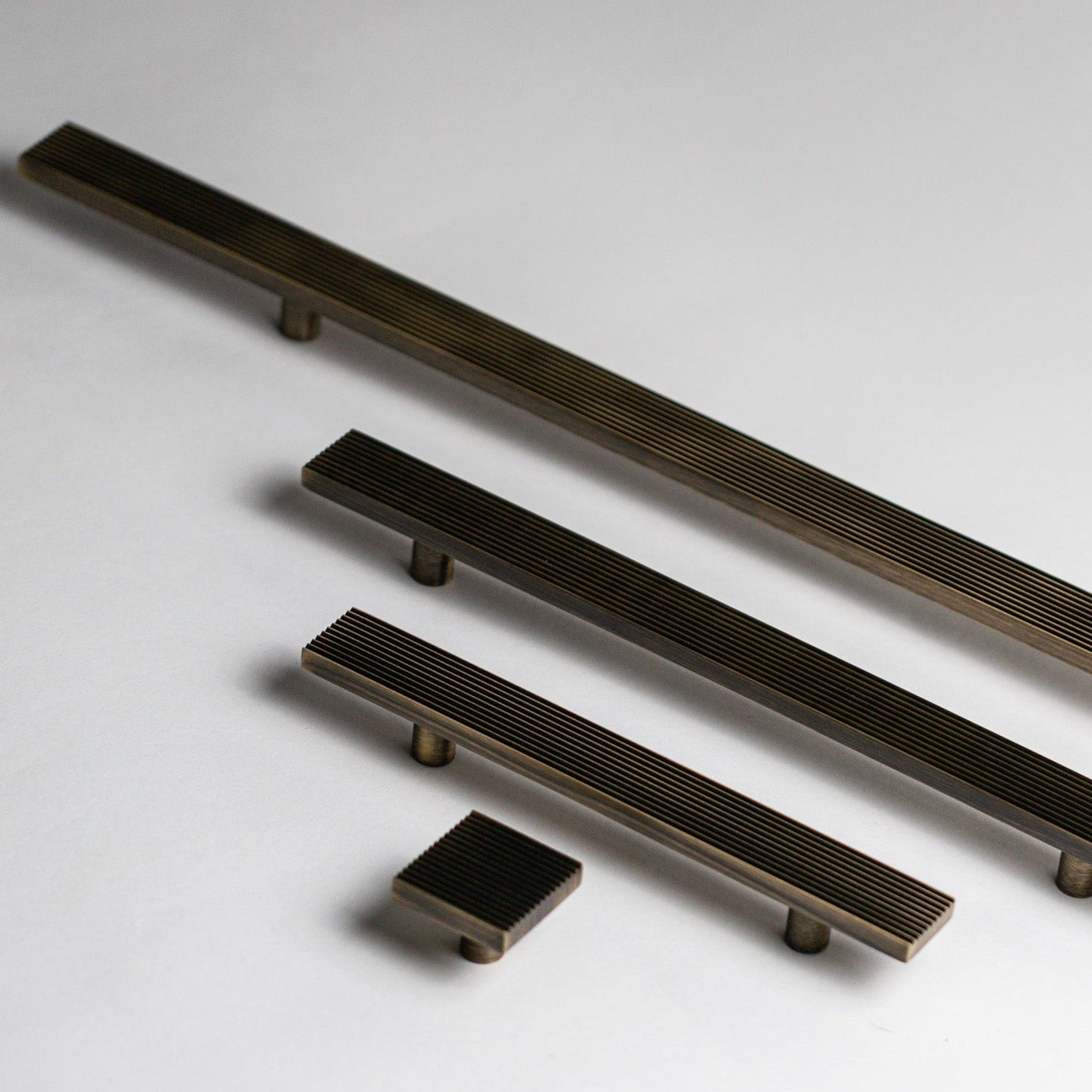 Rail, Antique Brass Cabinet Pulls