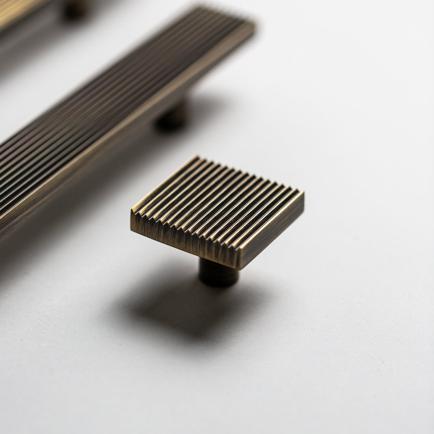 Rail, Antique Brass Cabinet Pulls