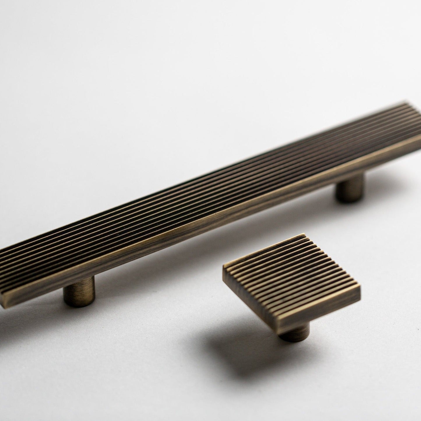 Rail, Antique Brass Cabinet Pulls