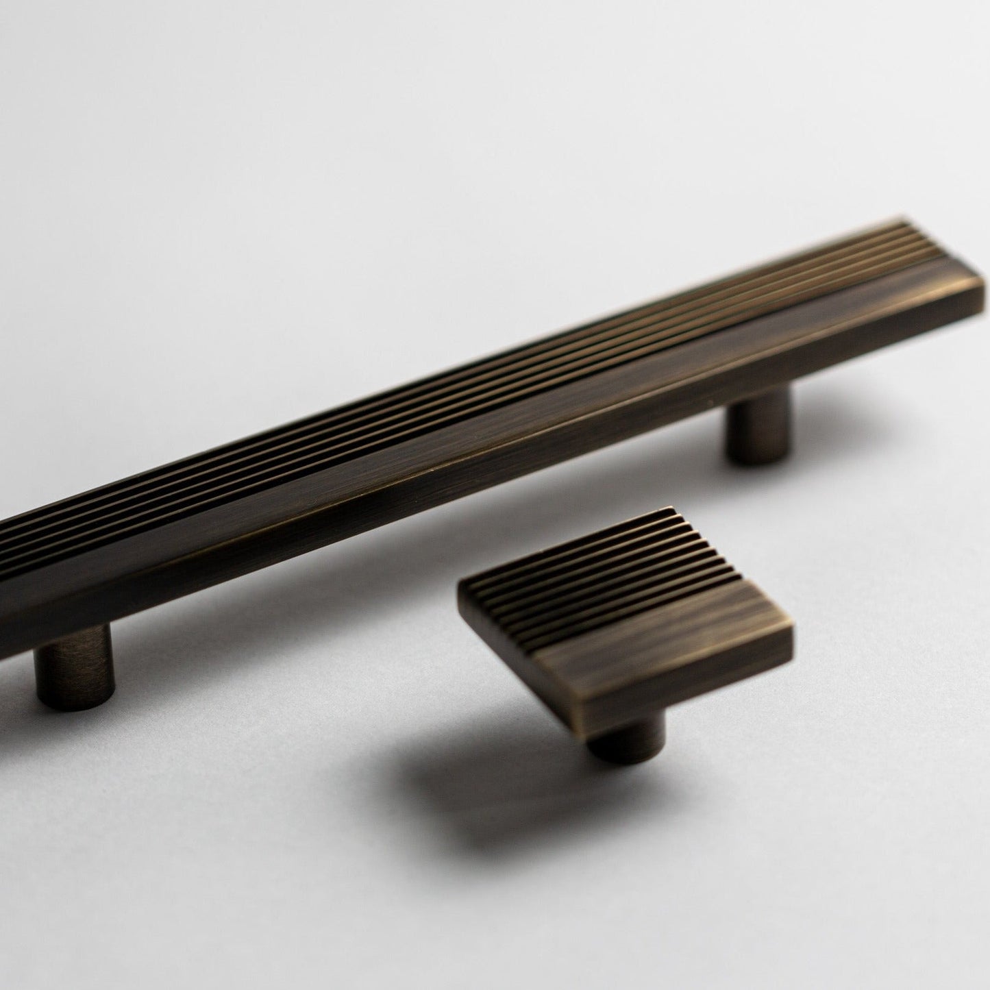Rail, Antique Brass Cabinet Pulls