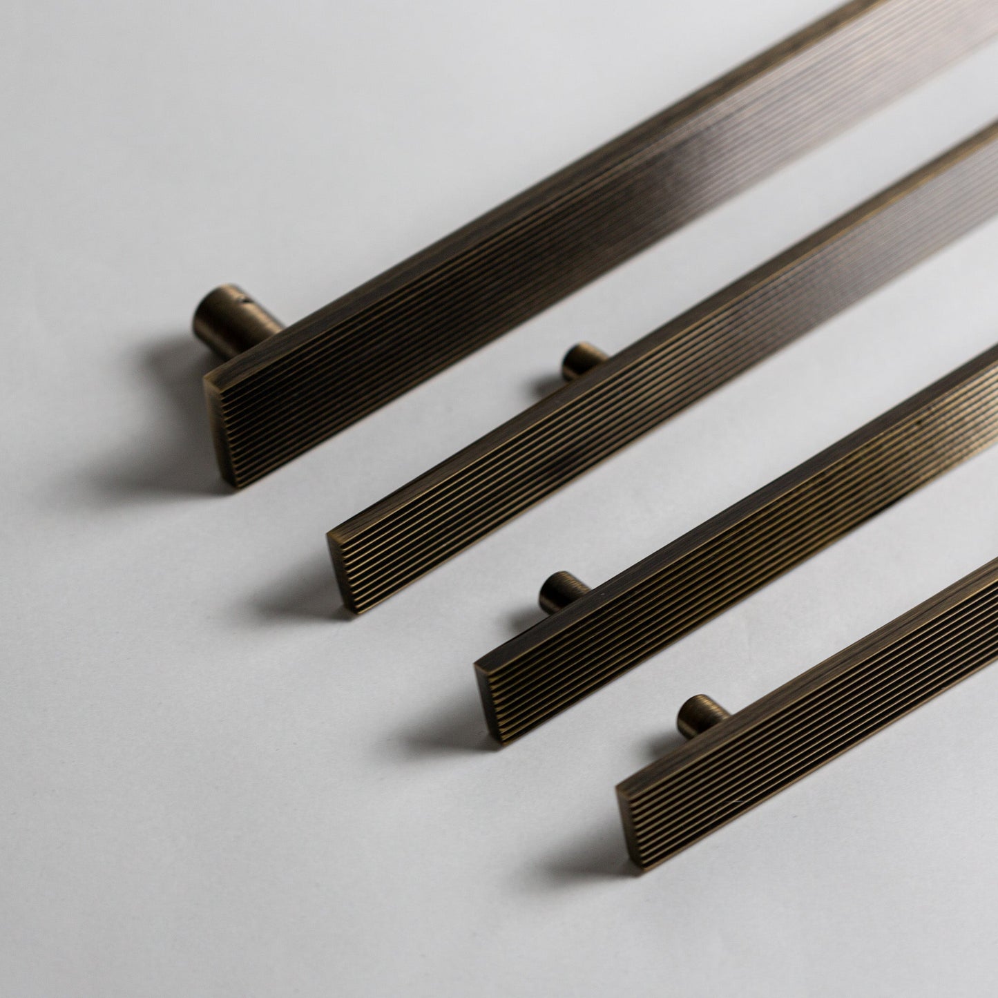 Rail, Antique Brass Cabinet Pulls