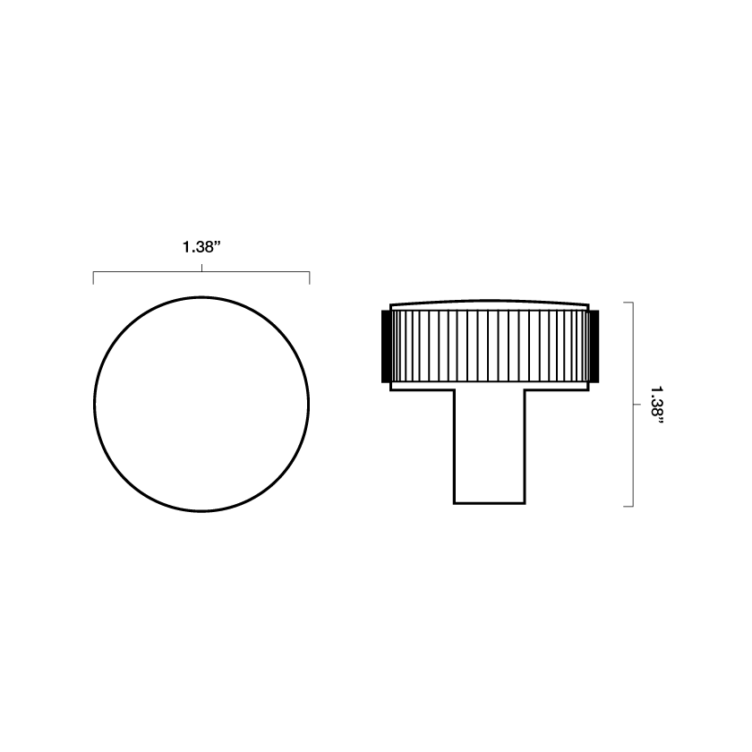 Ribbed Cabinet Knob
