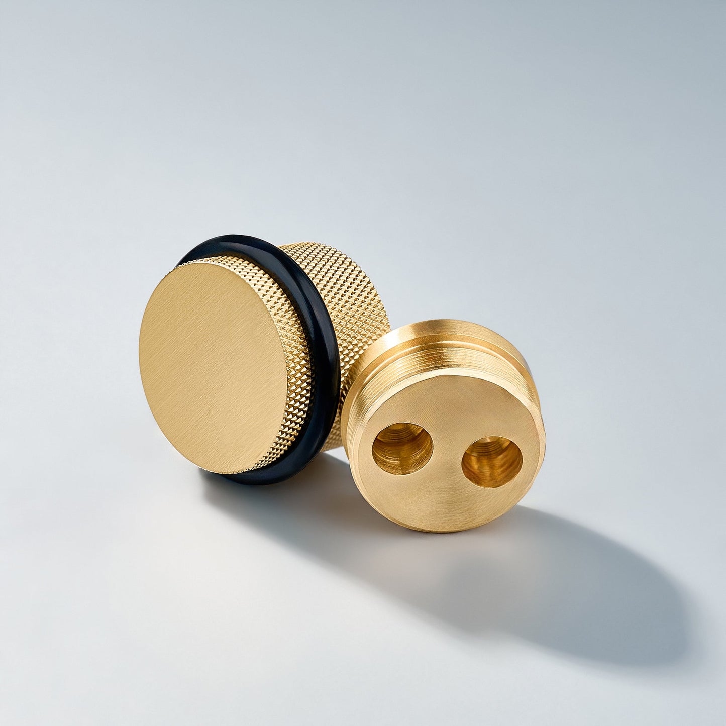 Bastion - Classic Knurled Solid Brass Door Stops