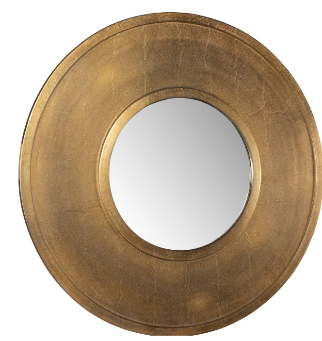 Round Gold Mirror 30 Inch | Textured Wall Mirror