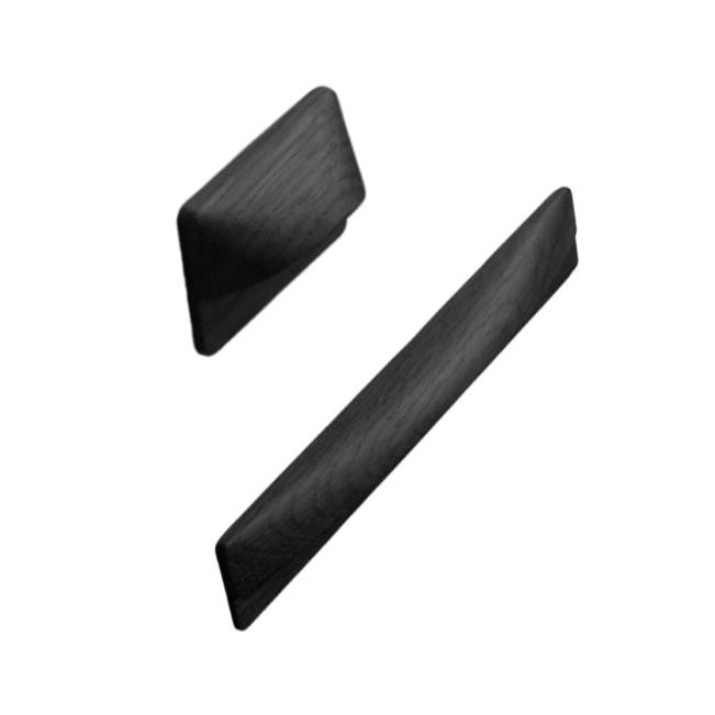 Black Wood Cup "Taurus" Lacquered Drawer Pulls