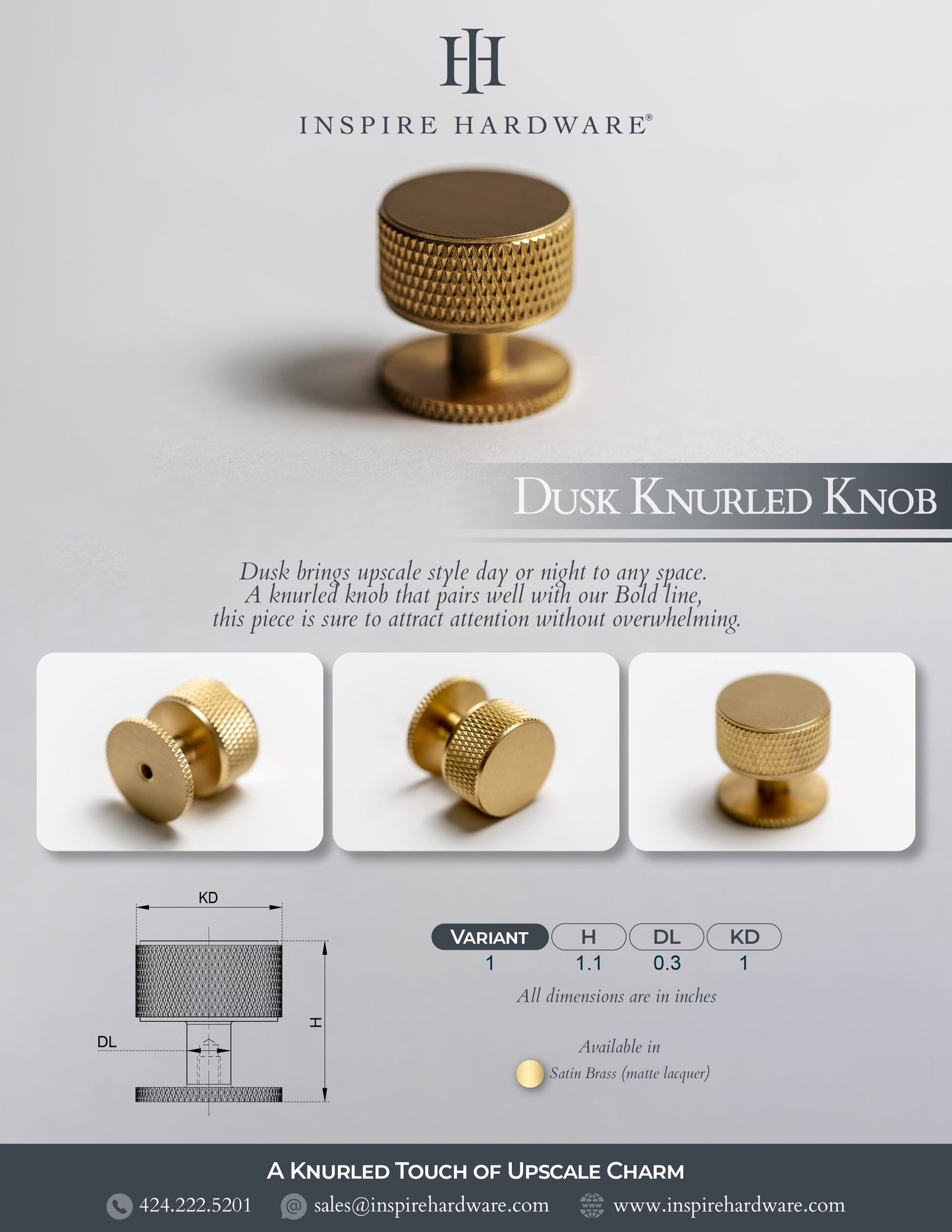 Dusk Knurled Knob