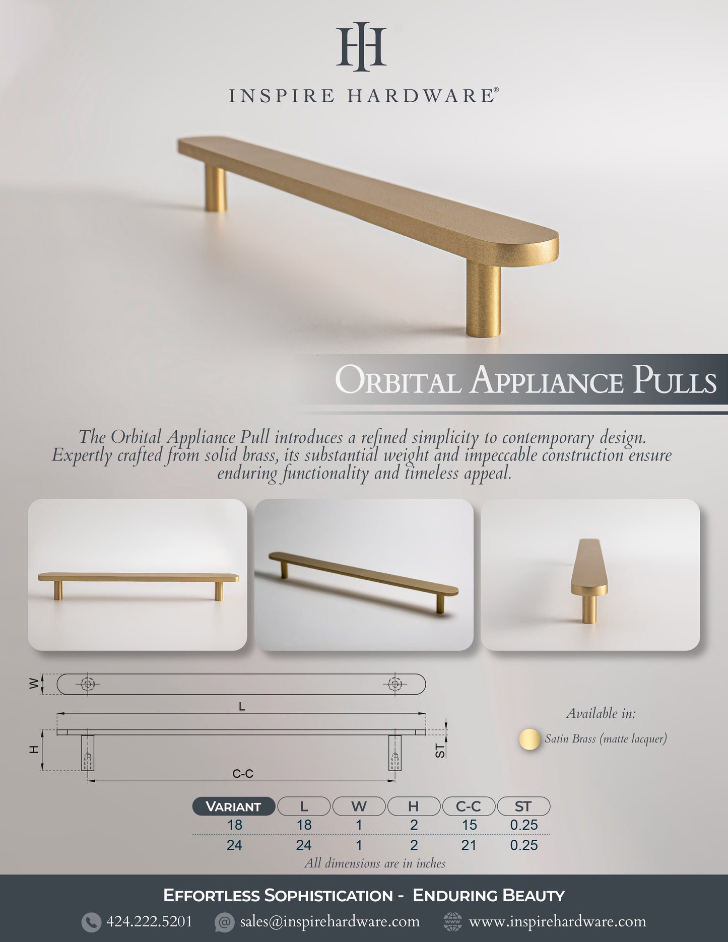 Orbital, Solid Brass Appliance Pulls