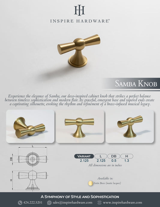 Samba Solid Brass Knob