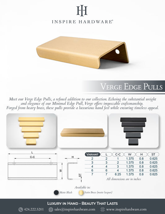 Verge, Solid Brass Edge Pulls