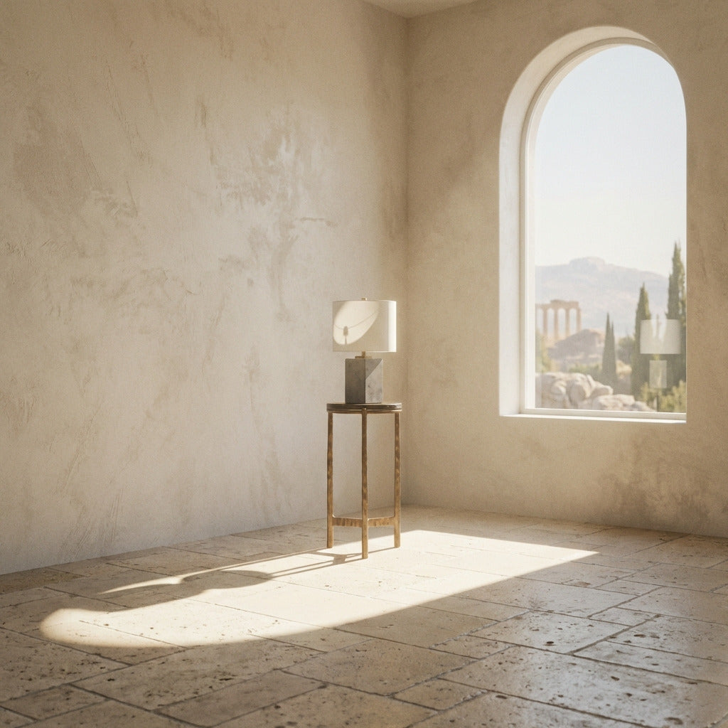 Antique Brass Round Outdoor Side Table with Glass Top
