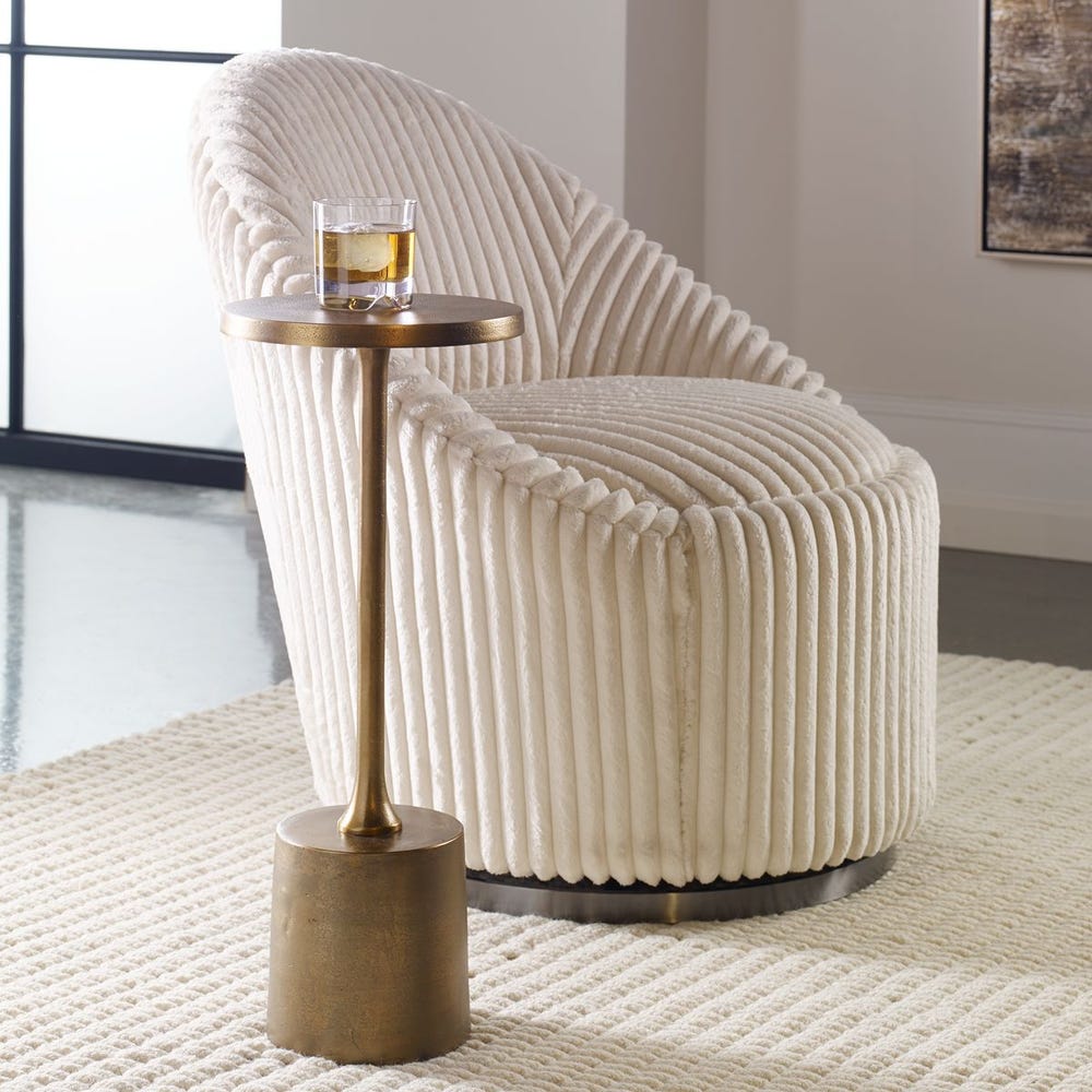 Antique brass drink table chair.