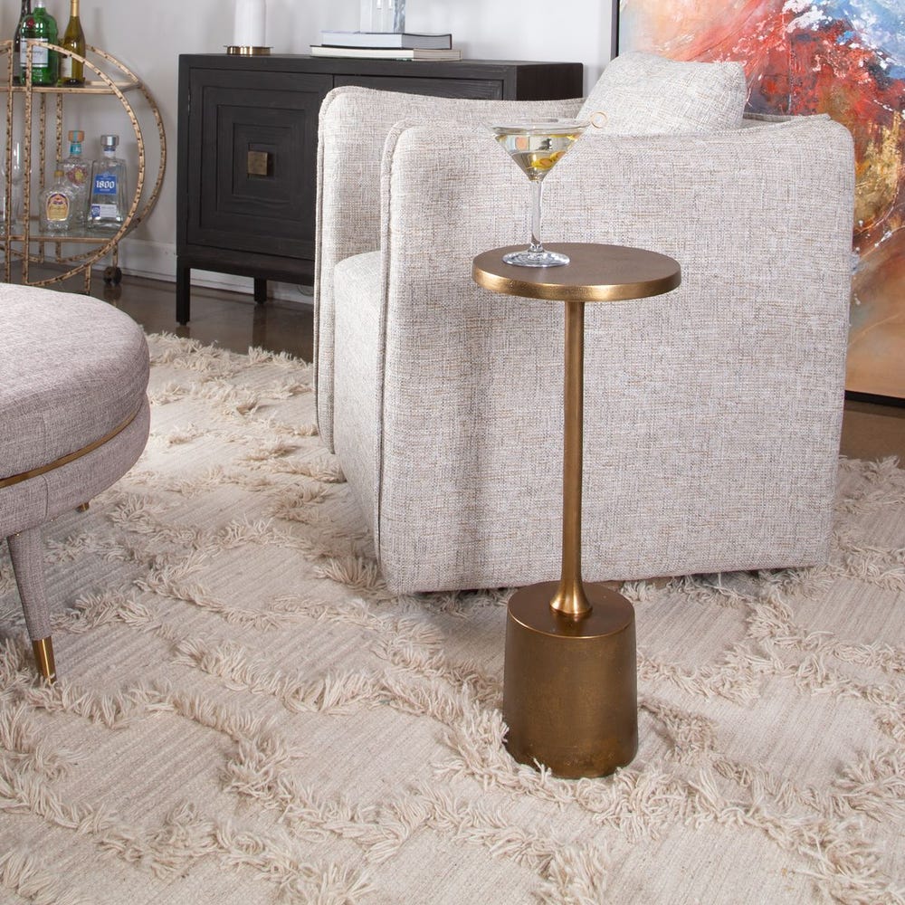 Antique brass drink table chair..