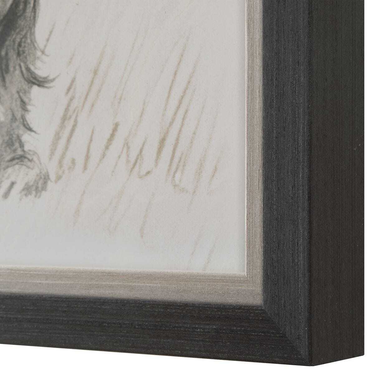 Framed artwork with a dark wooden border