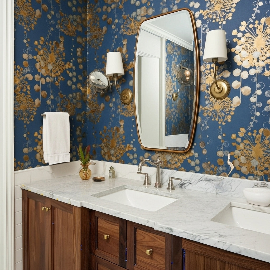 Antiqued Gold Mirror