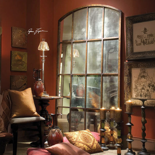 Antique Window Pane Floor Mirror