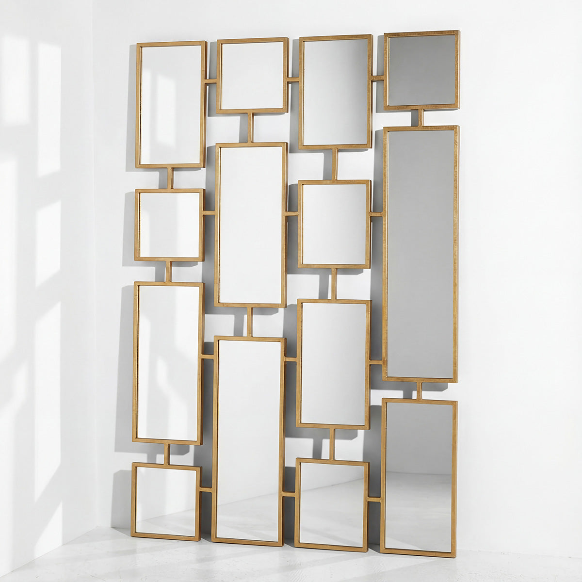 Gold art deco mirror framed