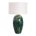 Emerald Green Table Lamp, Drip Glaze