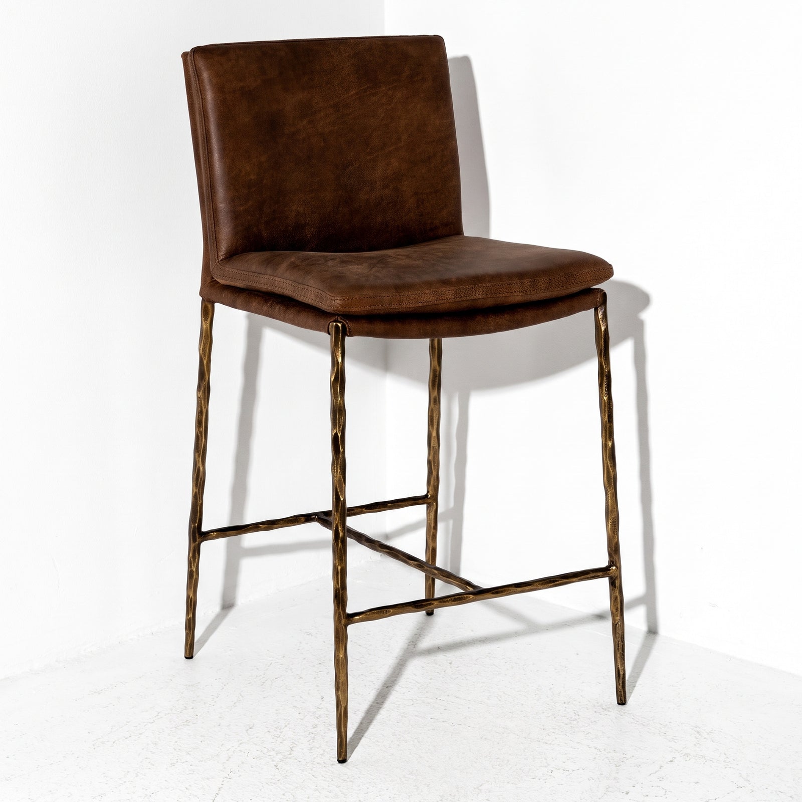 Leather Counter Chair Stool with Back.