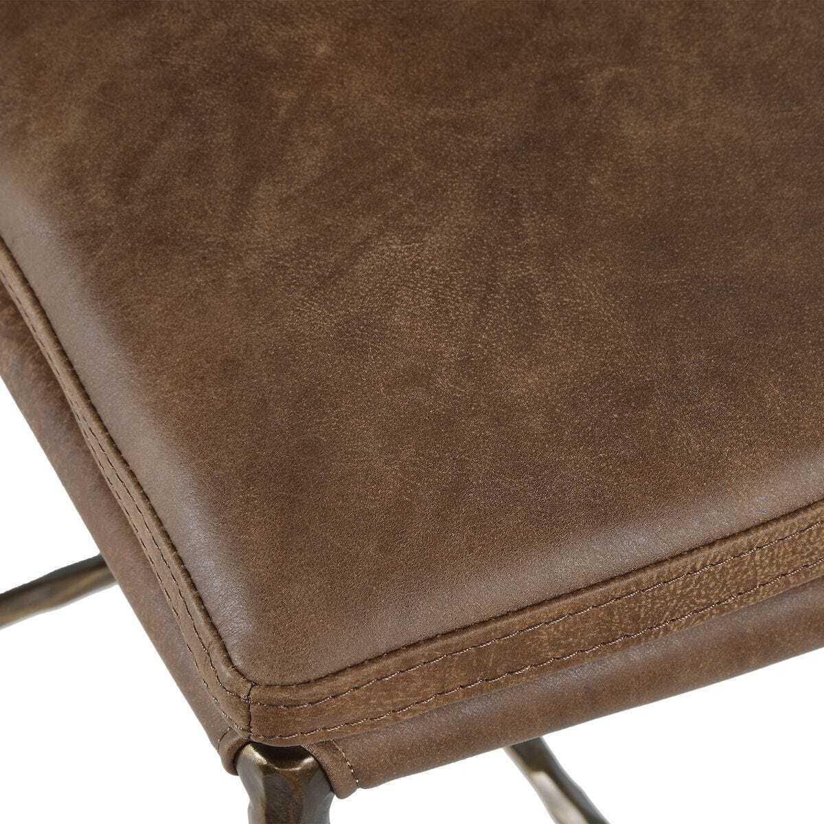  Leather counter stool with bronze sculpted legs.