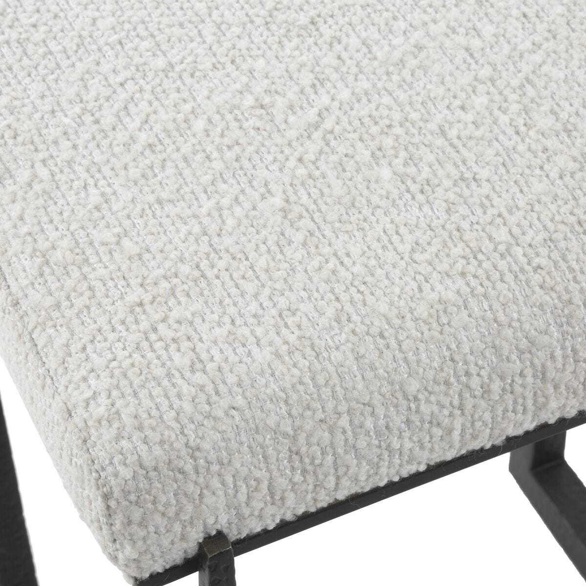 White counter stool fabric.