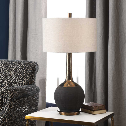 Black and Brass Table Lamp