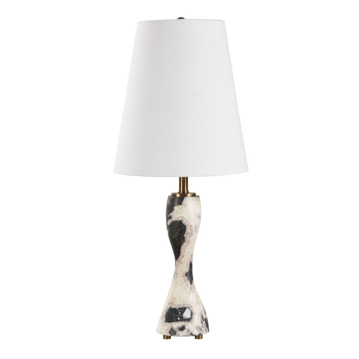 Black and white marble lamp.
