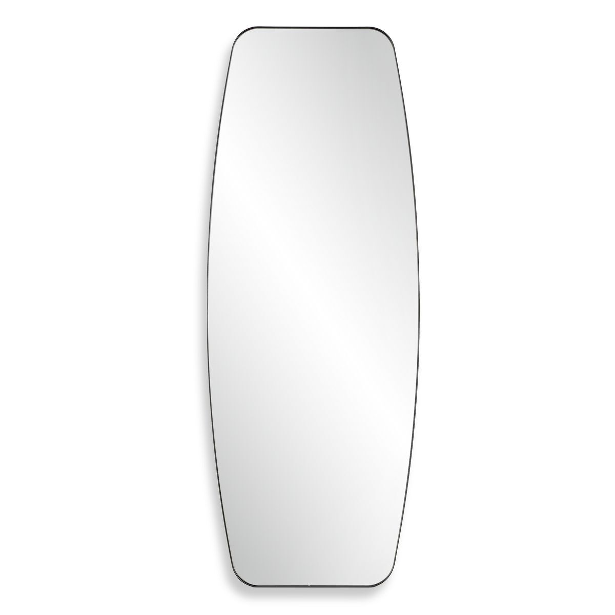 Rectangular mirror glass on a white background