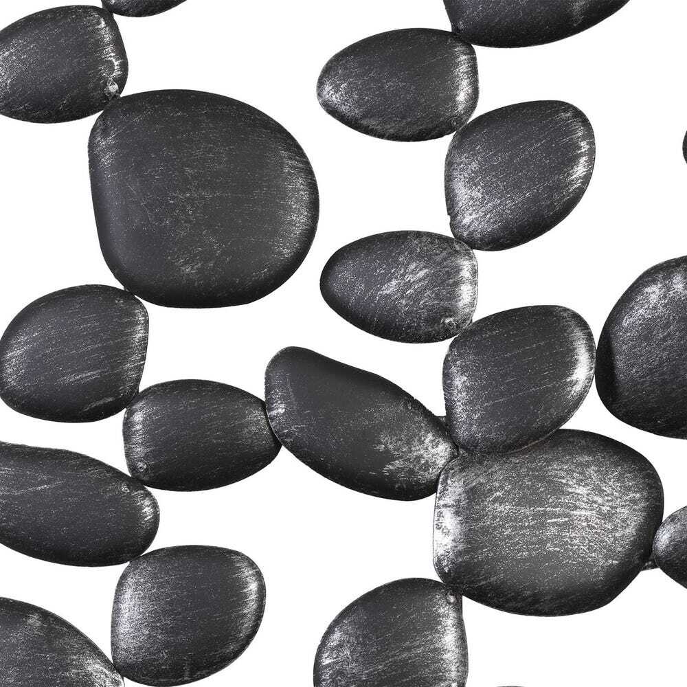 Pattern of black stones on a white background