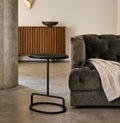 Black Oval End Table