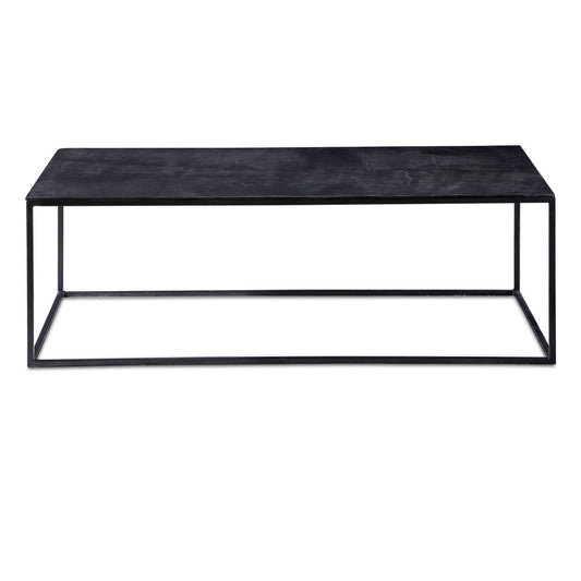 Black rectangle coffee table.